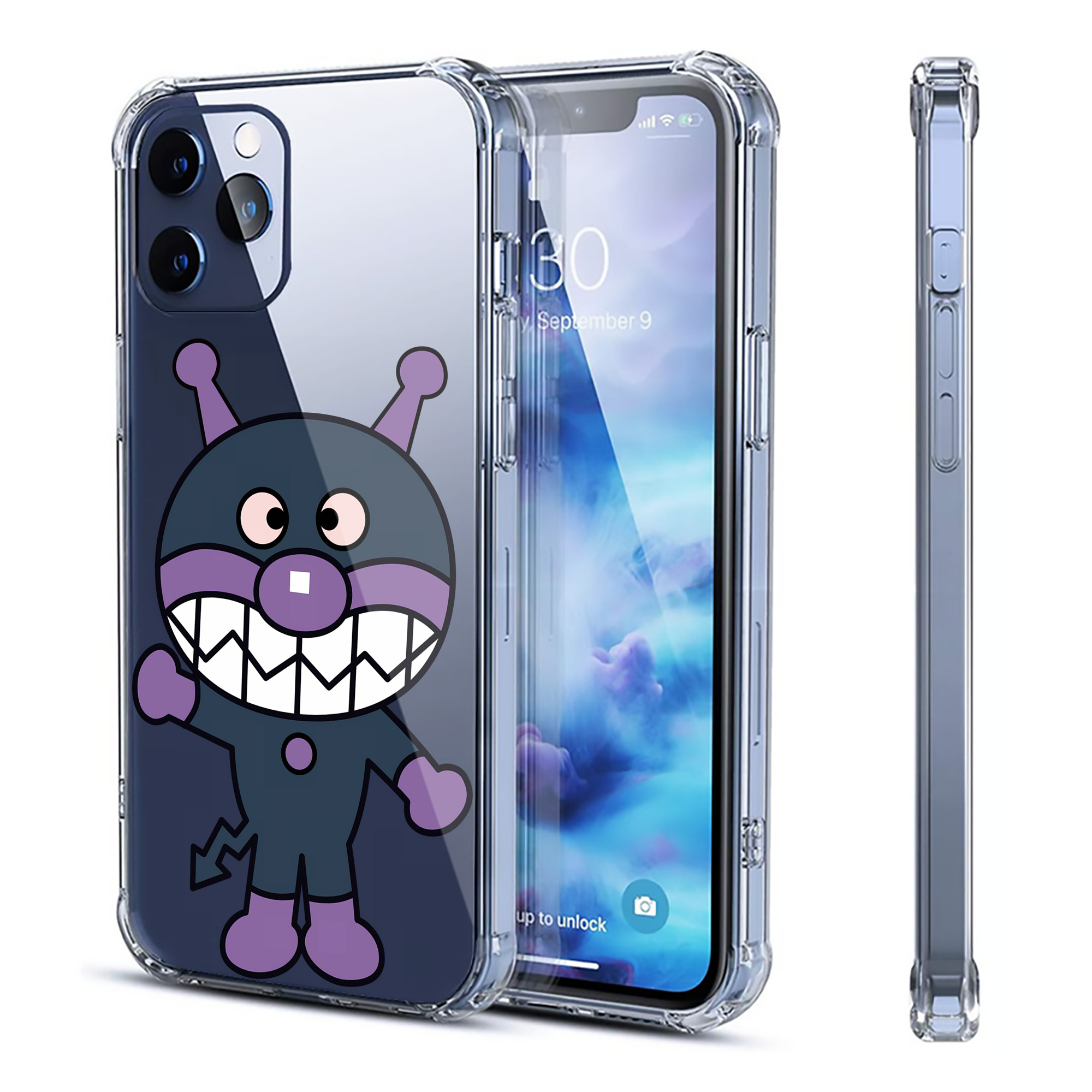 （画像用） アンパンマン Anpanman 【iPhone 12シリーズ対応】透明スマホケース（クリアソフトケース）